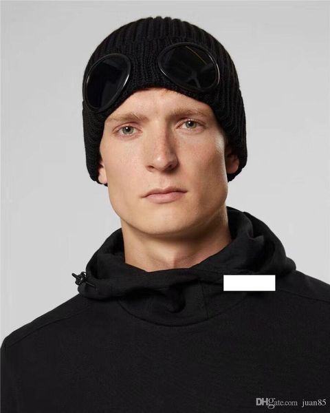 

3 colors two glasses cp beanies men autumn winter thick knitted skull caps outdoor sports hats women beanies black grey, Blue;gray