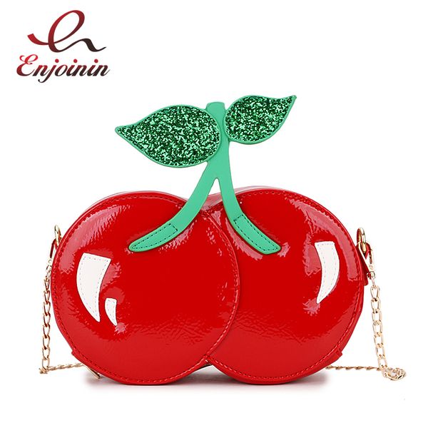 

мода cute блестки red cherry design pu leather вскользь цепи мешок плеча девушки мешок муфты сумки мини коммуникатор закрылков