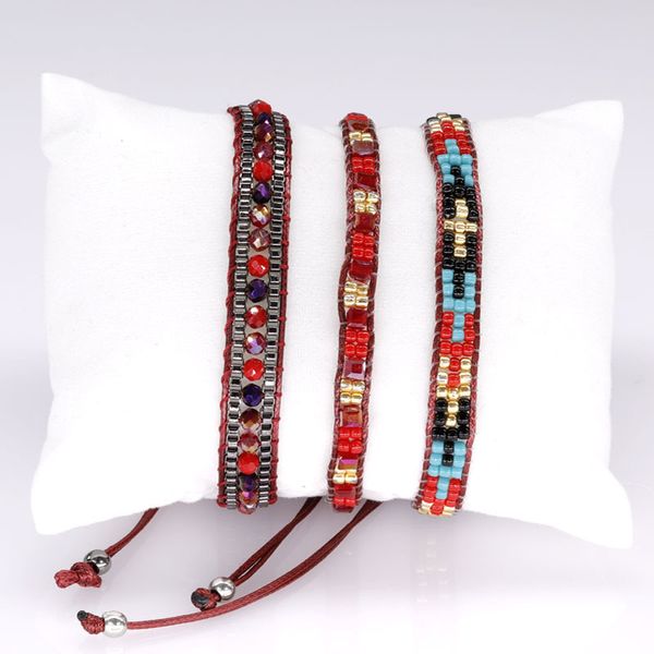 Fashion- Set New Fashion Perline fatte a mano Vsco Girl Braccialetti dell'amicizia Colorati Boho Bracciale regolabile Gioielli Regali per le donne Ragazze