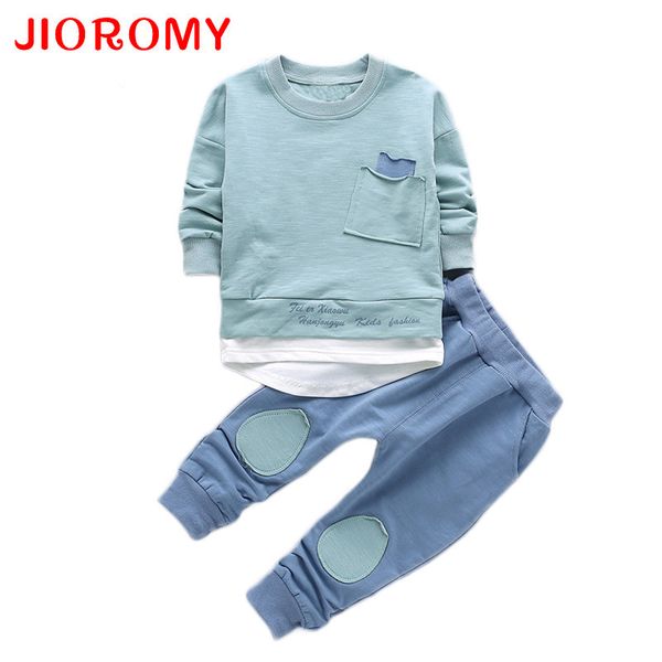 

jioromy2pc toddler baby boys clothes outfit infant boy kids shirt +pants casual clothing 2017 kids clothing for 18 months-4y, White