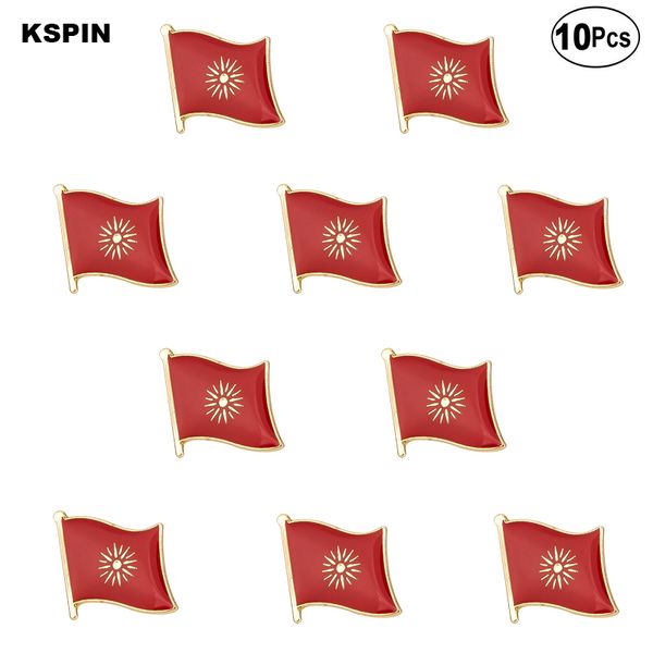 

macedonia flag lapel pin flag badge brooch pins badges, Gray