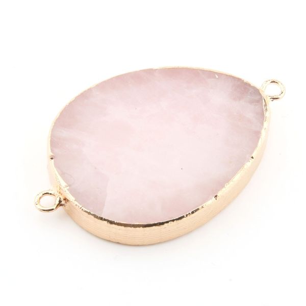 

natural stone agates pendants water drop shape double hole connector diy for necklace or jewelry making size55 *35*6 mm, Silver