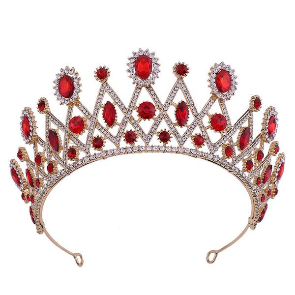 

2019 new geometric crystal tiaras and crowns for bride wedding queen crown headpieces headdress bridal diadem headbands ml863, Golden;white