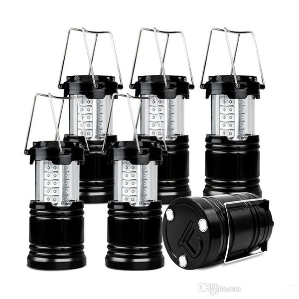 Lanterne da esterno Illuminazione Lanterna da campeggio a 30 LED Luce da tenda più luminosa Illuminazione da esterno Lampada a sospensione portatile Escursionismo Pesca Portatile 10 pezzi