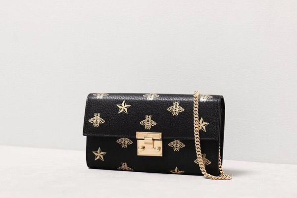 

new fashion designer women flap handbags single golden chain shoulder bag samll bee cross body handbags leather wallet purse clutch 19cm
