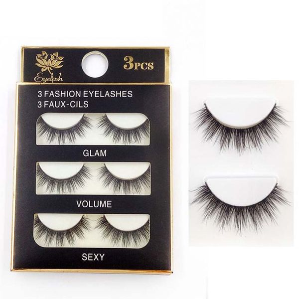 

5pairs/box curly false eyelash loose thin handmade faux lashes qingdao factory supply #3d-11