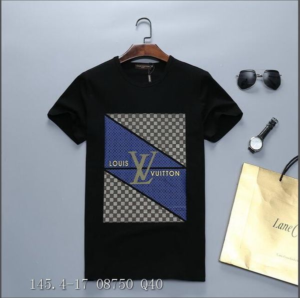 

18ss luxury europe paris вышивка контраст лоскутное футболка мода мужская дизайнерская футболка повседневная мужская одежда хлопок тройник, White;black