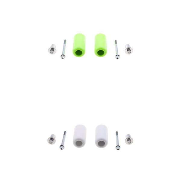 

green & white frame crash sliders falling protection protector for motorcycle
