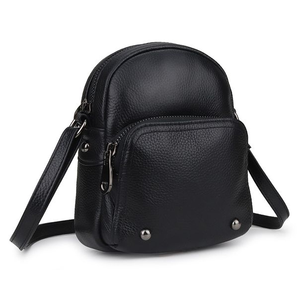 

new slant bag leisure mobile phone bag head layer cowhide small