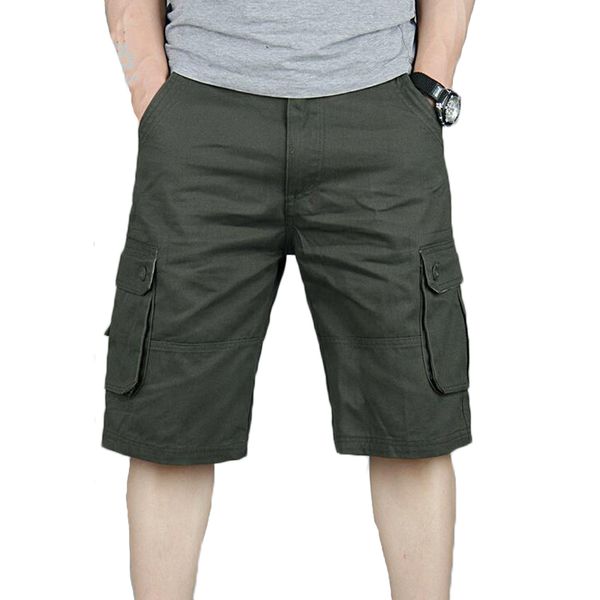 

shorts men casual joggers cargo wash fashion short bermuda masculina men's large pocket outwear sweatpants army shorts, White;black