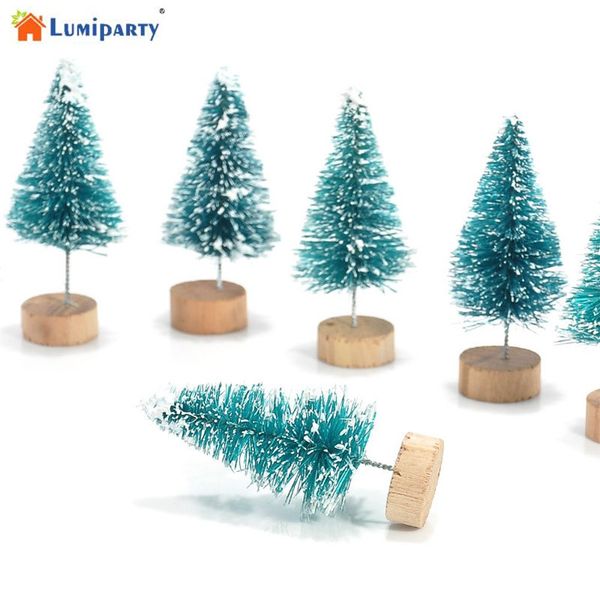 

12pcs mini sisal bottle brush snow frost christmas trees for xmas party