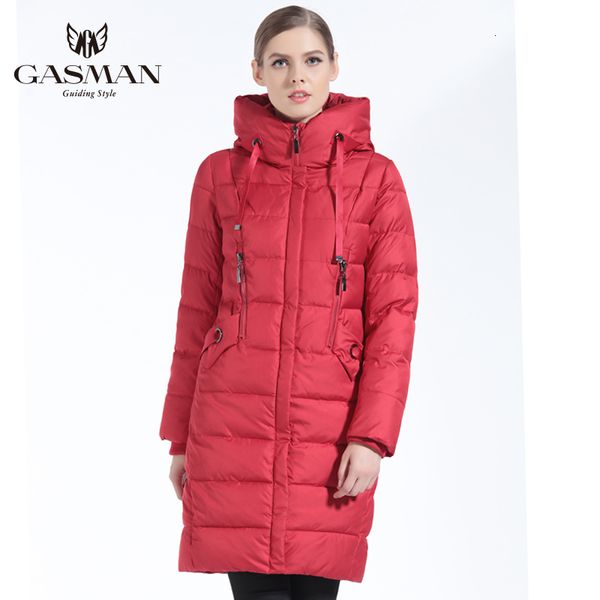 

gasman 2019 winter women bio down jacket brand long winter coat women hooded down parka fashion jacket new winter collection y190926, Black;white