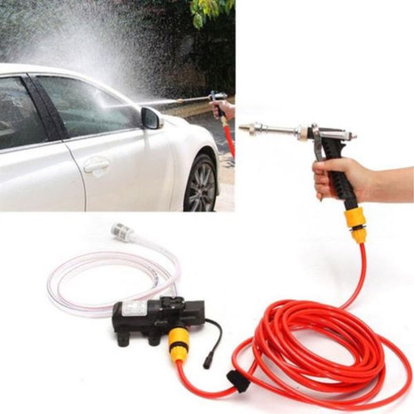 

12v 80w portable water gun car washer electric powerful water pump high pressure car cleaner wash black