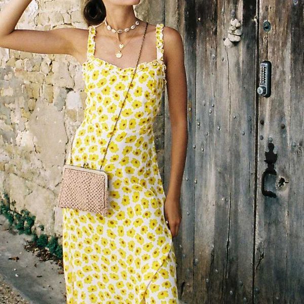 

summer boho long dress women 2019 ruffles pleated lace yellow floral print maxi wooden ear dress printed for women, Black;gray
