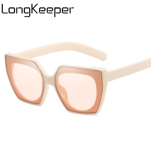 

2020 new cat eye sunglasses women brand designer retro oversized sun glasses ladies black eyewear uv400 feminino, White;black