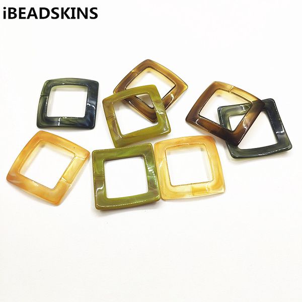 

new arrival 43mm 100pcs acrylic curved square shape charm/connectors for earrings/earrings accessories/earring parts diy, Blue;slivery