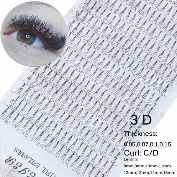 

16lines 8-15mm 3d норка premade русский объем вентиляторы ресницы c / d curl длиные lash pre из норки ресниц