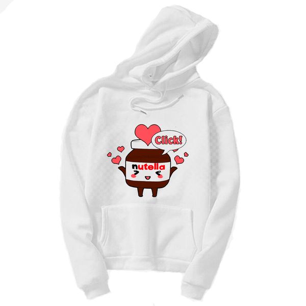 

spring kawaii white nutella hoodies women kpop hoodie long sleeve pullovers sweatshirt vogue clothes graphic animal print, Black