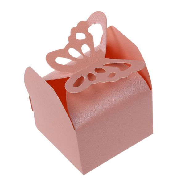 

100pcs box candy wedding christening wedding box pink butterfly married decorative accessory