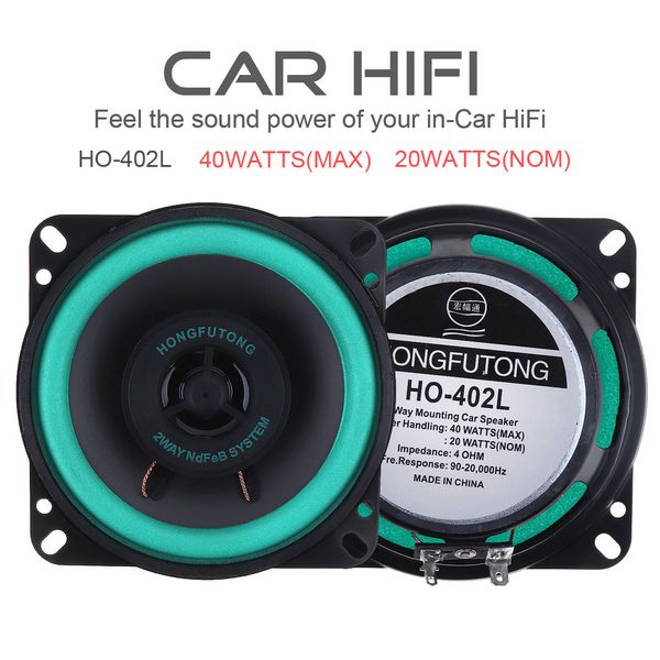 

2pcs 4 inch 40w 12v car hifi coaxial speaker vehicle door auto audio music stereo full range frequency loudspeaker for cars