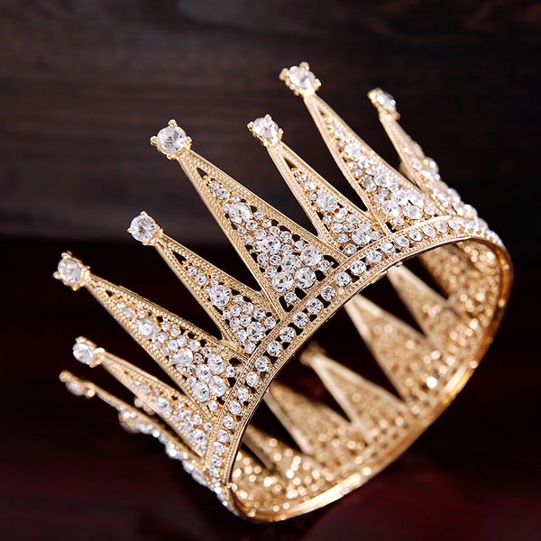 

невеста свадебный головной убор в стиле барокко big crown свадебное платье аксессуары новый раунд принцессы день рождения корона аксессуары, White;golden