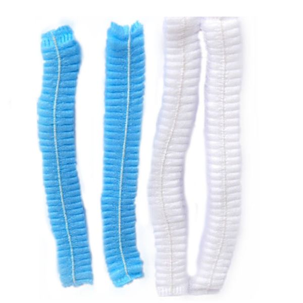 

blue infection hair shampoo shower cap 100pcs/lot women men disposable shower caps non woven pleated anti dust hat bath caps for salon