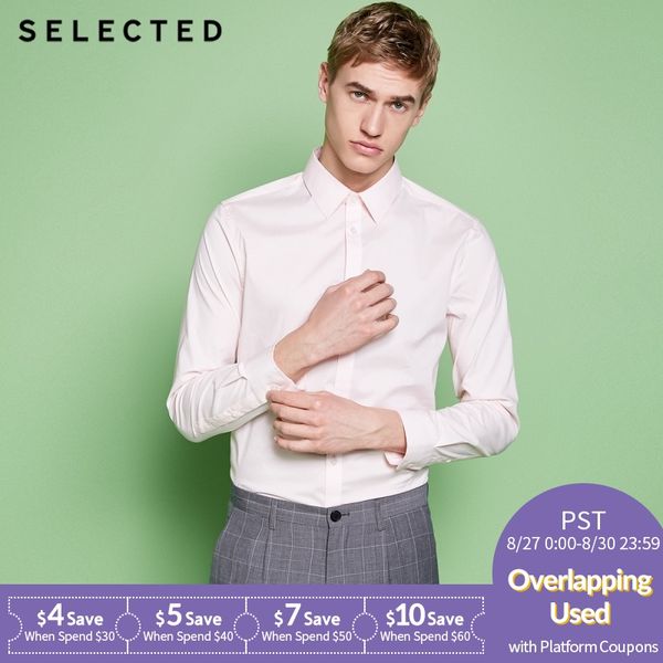 

new men's cotton micro-elastic tip collar fit business long-sleeved shirt t|418205516, White;black