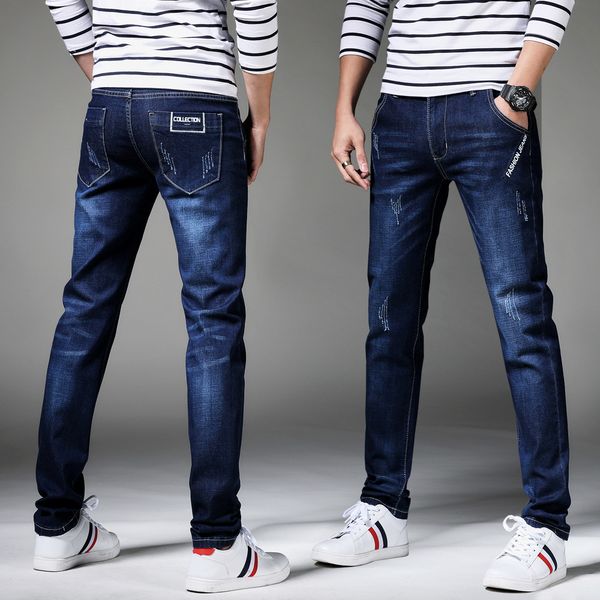 

2019 jeans for mens fit classic designer demin pants trousers casual slim jeans mens new arrival, Blue