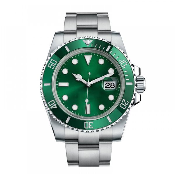 

40mm green ceramic bezel men's mechanical stainless steel automatic movement designer luxury watch sports automatic winding wat, Slivery;brown