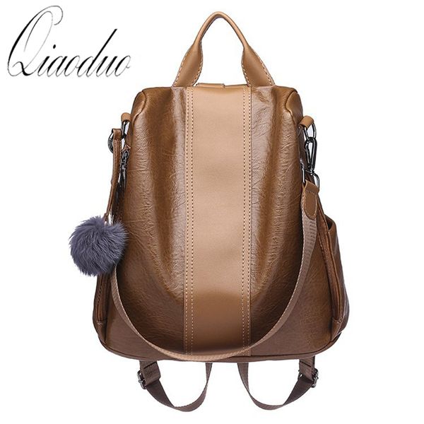 

fashion casual pu women anti-theft backpack 2020 hight quality vintage backpacks female larger capacity school backpack ce3073