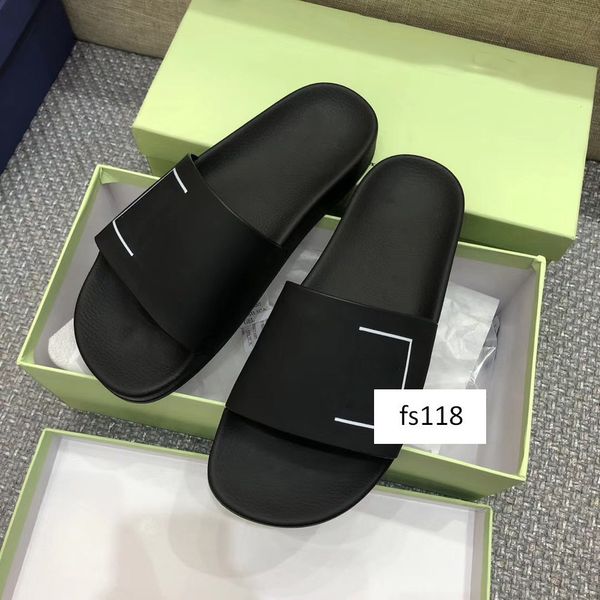 

горячая продажа лето дизайнер off повседневная обувь крытый пляжные тапочки белая печать пара обуви hot sale размер 42, Black