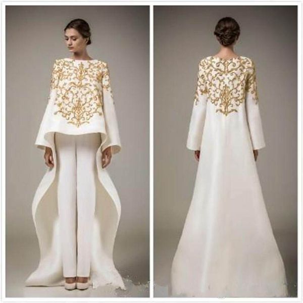 Neue Dubai Arabische Kleider Stickerei Fleck Abendkleider Mit Langarm Nahen Osten Abendkleid, Mantel + Hose Vestido de festa