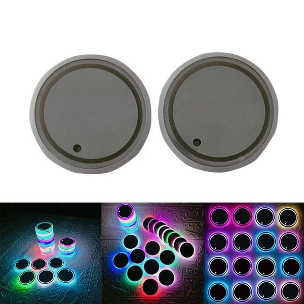 Led Car Lights Changing Usb Charging Mat Luminescent Cup Pad Cars Interior Decor Accessories For Car Dashboard Accessories For Car Interior From