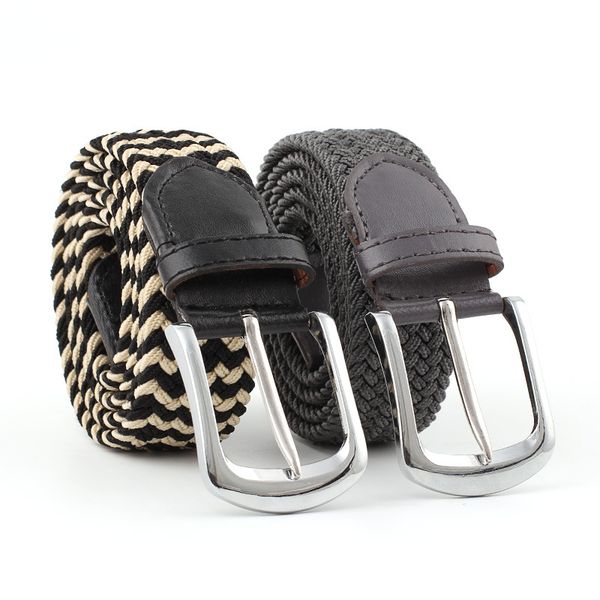 

elastic stretch canvas belt jeans decorative belt fashion casual 1pcs pin buckle woven waistband wide unisexc, Black;brown