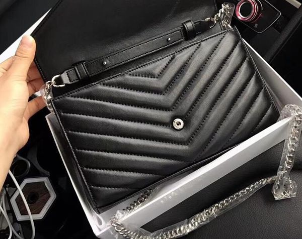 

designer handbags sheepskin caviar metal chain clutch silver designer handbag genuine leather bag flip cover diagonal shoulder bags with box