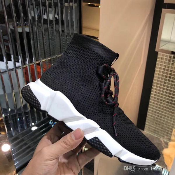 

speed trainer luxury men women designer black white platform trainers casual sock shoes fz19050407