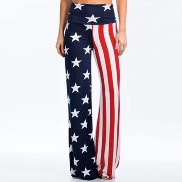 

fashion summer trousers women high rise american flag wide leg pants leggings loose trousers pantalon verano 2019 mujer#by25, Black;white