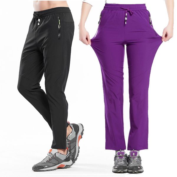 

mortonpart outdoor trekking hiking lovers pants men women summer thin quick dry trousers climbing fishing men's sport pants, Black;green