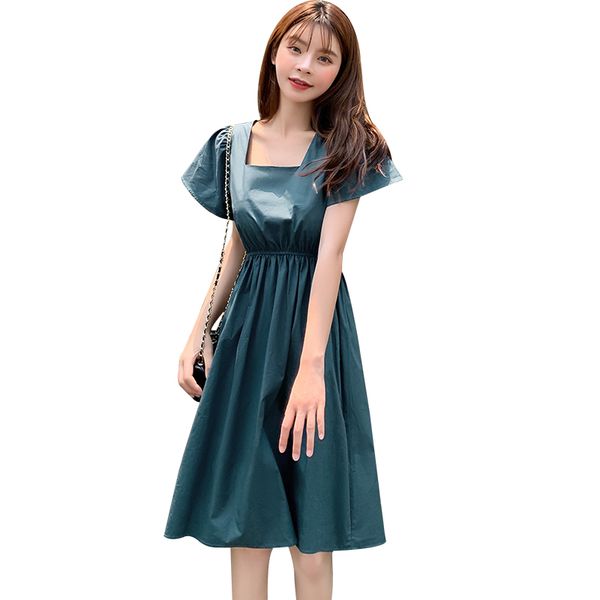 

summer fashion backless maternity party dress lactation short sleeve square collar empire nursing dress pregnancy breastfeeding, White