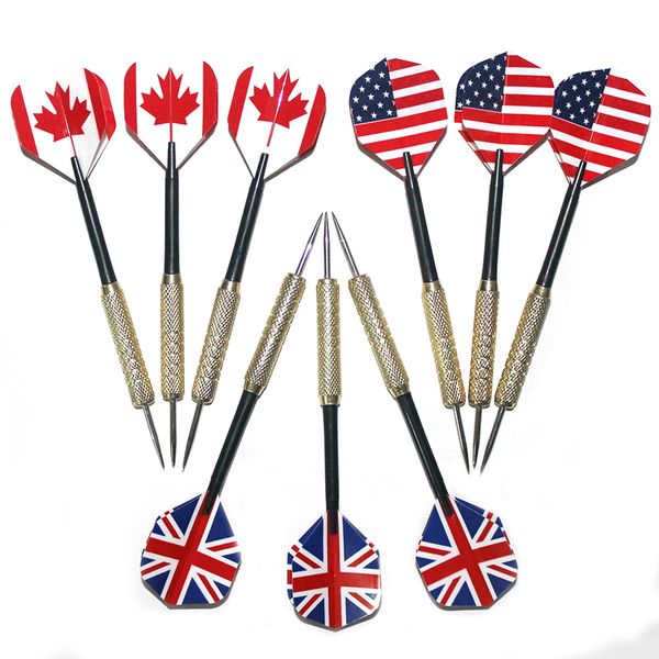 

3pcs 18g professional steel tip darts with pvc materials game darts with banner good qualtiy nice flights black barrel darts gif