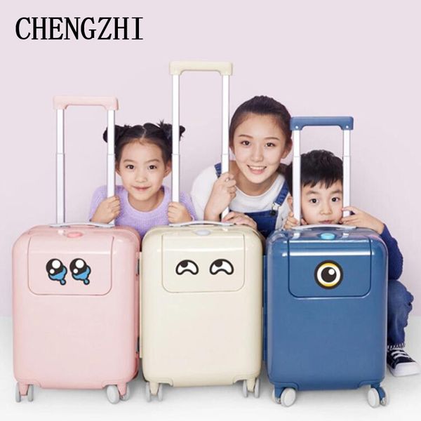 

chengzhi 17 " дюймов высокое качество дети несут на себе дорожный багаж мальчики девочки симпатичные тележка сумка детская кабина чемодан sp