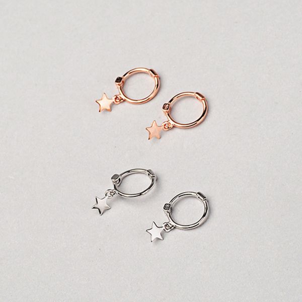 

s925 sterling silver five-pointed star pendant earrings women's simple small fresh earrings jewelry gift 6-es3154