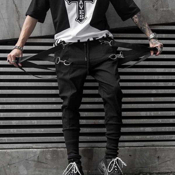 

hip hop mens joggers pants black casual streetwear sweatpants with with ribbons 2019 spring fashion harem pants for man1
