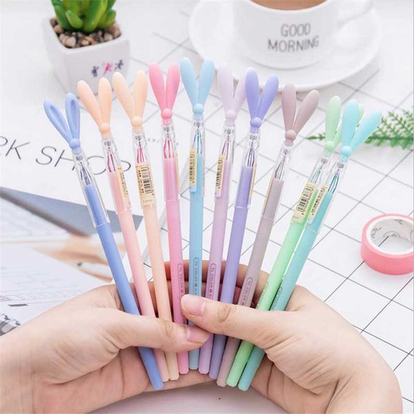 

angelhere store 12pcs/lot colored pen stationery ear cartoon jelly candy color gel pen stationery office school supply