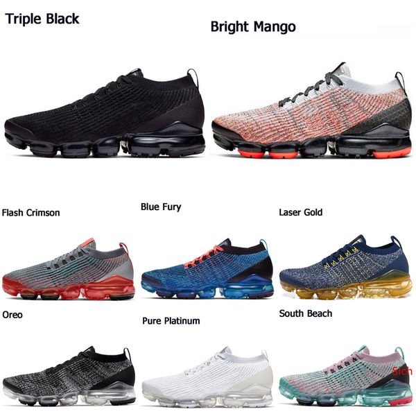 

mens running shoes fly 3.0 triple black white bright mango pink rise white volt runner breathable shoes designer sneakers 36-45