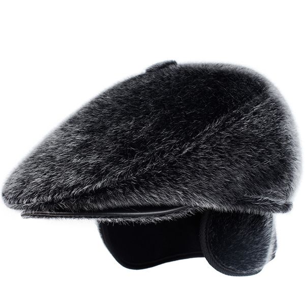 

autumn winter warm men cap hats faux fur berets winter dad hat british gentleman newsboy caps gatsby hat, Blue;gray