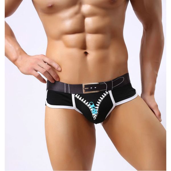 

мужчины моды трусы конструктора сексуальные трусы для mens brand zipper mens печати вскользь трусы luxury дышащего underwears 2020 нового, Black;white