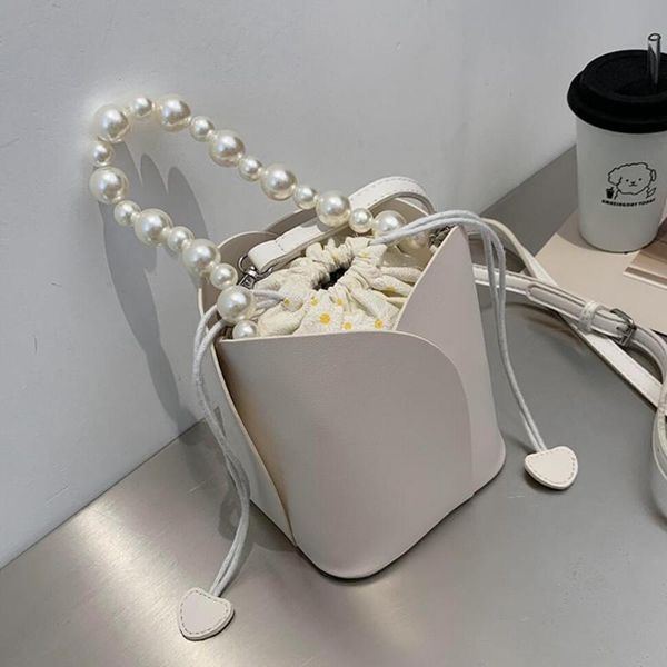 

элегантный женский pearl tote bucket bag 2020 новый высококачественная искусственная кожа женская сумка конструктора путешествий плеча сумка