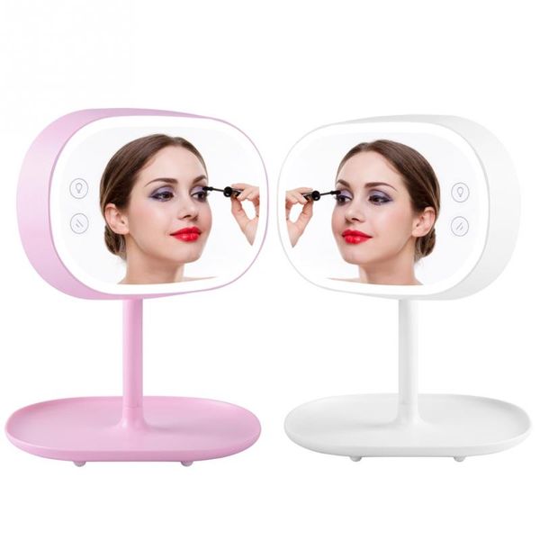 

2-in-1 led makeup mirror + deskadjustable rechargable shooting filling lights b