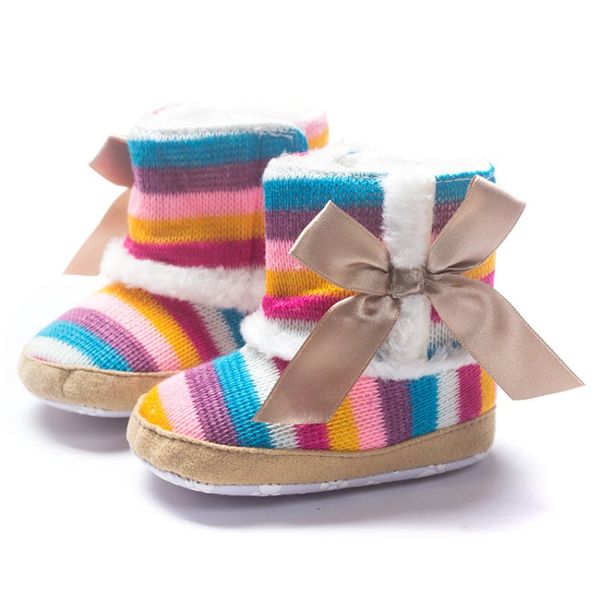 

born baby rainbow wool infant cotton padded shoes boots winter and snow